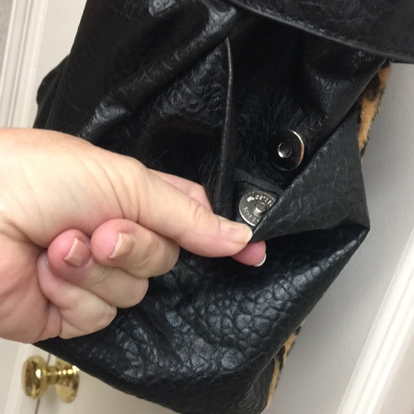 Faux Fur Animal Print Satchel/Hobo Purse - Picture 8 of 13
